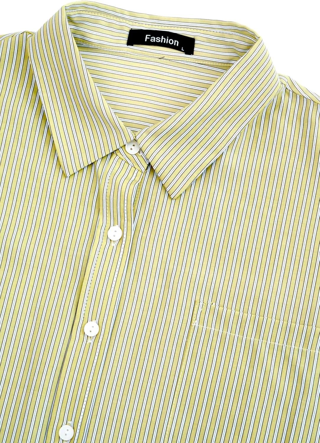 PRETTYGARDEN Striped Shirts Button Up Tops for Women 2025 Summer Short Sleeve V Neck Dressy Casual Blouse