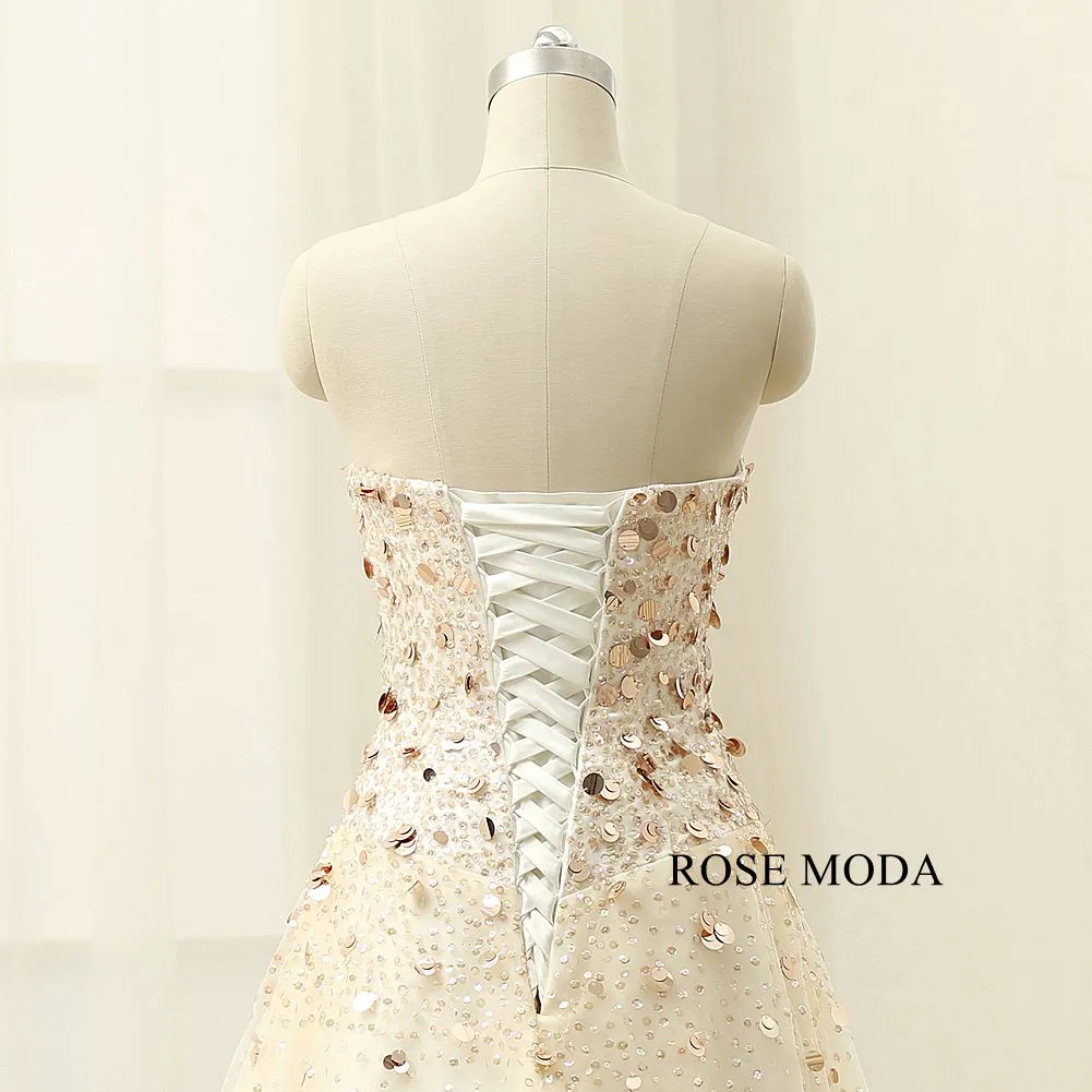 Rosemoda Beaded A Line Long Prom Dress