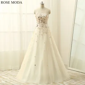 Rosemoda Beaded A Line Long Prom Dress