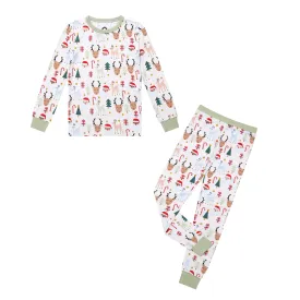 Santa and Friends Holiday Christmas Bamboo Pajamas Kids