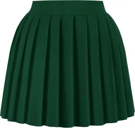 tagunop Women's Mini Pleated Skirts Y2k Skater Skirt Club Skirts for Women Sexy A-Line Uniform Tennis Skirt