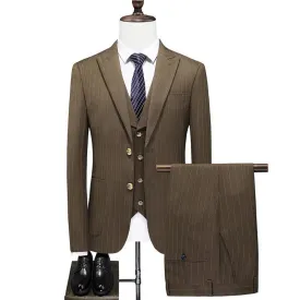 Three-piece Slim Wedding Suit Men