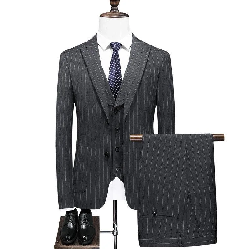 Three-piece Slim Wedding Suit Men