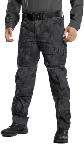 TRGPSG Men's Hiking Pants, Ripstop Camo Cargo Pants, Multi-Pocket Casual Work Pants
