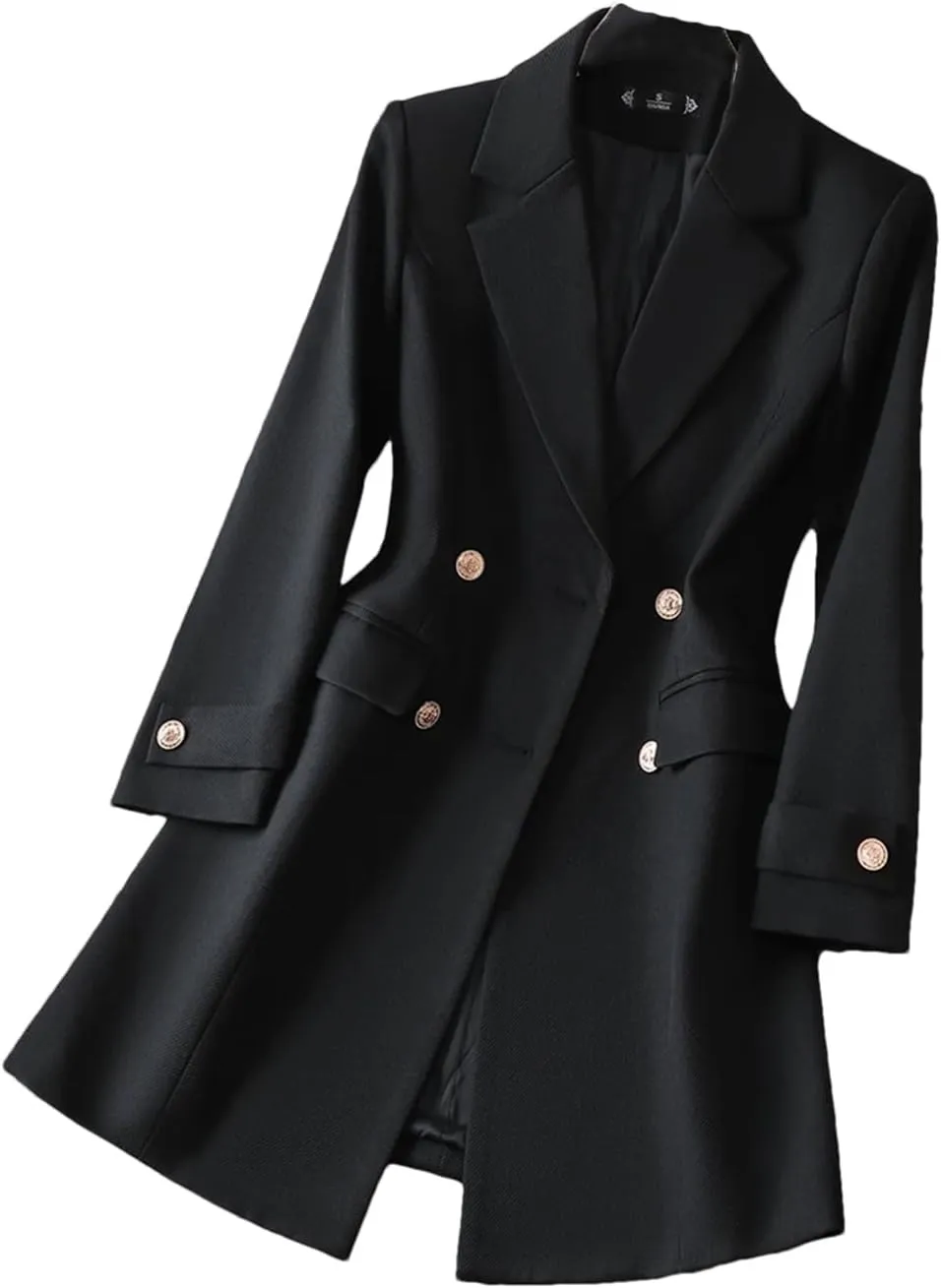Women Long Formal Blazer Jacket Office Ladies Female Business Work Wear Coat Black Blazer M