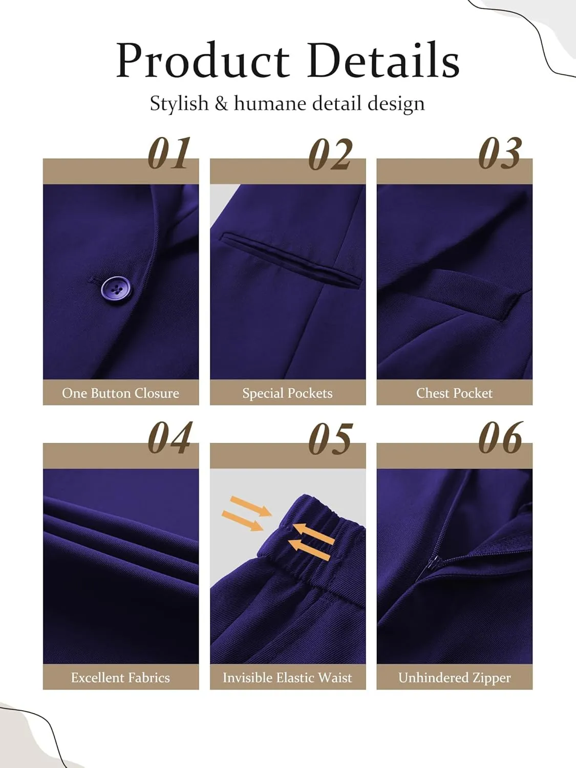 Women's 3 Piece Suit Business Casual One Button Blazer Camisole and Wide Leg Pants Set