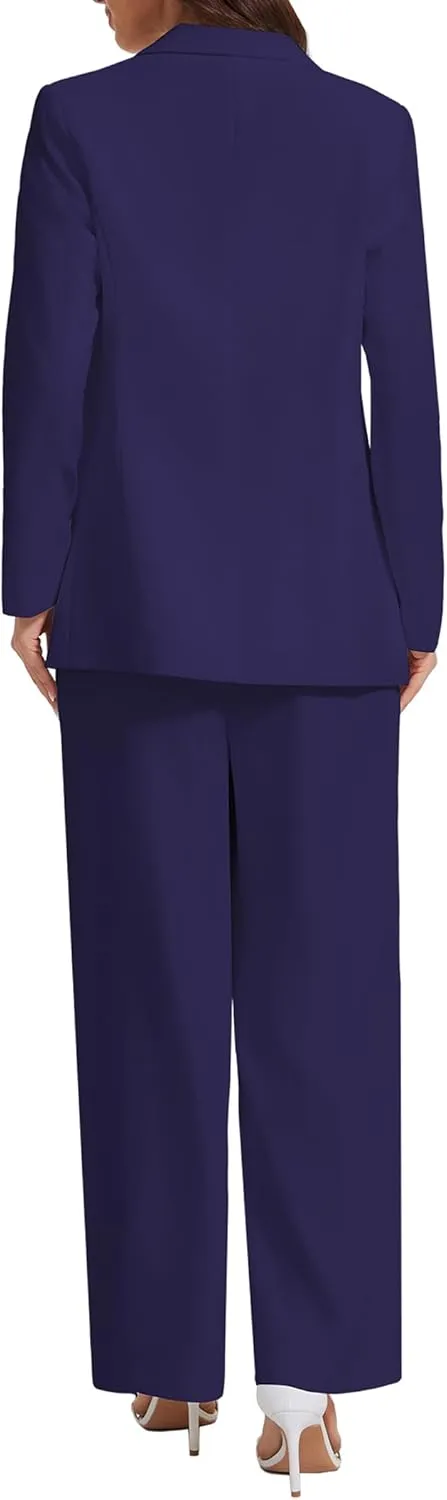 Women's 3 Piece Suit Business Casual One Button Blazer Camisole and Wide Leg Pants Set