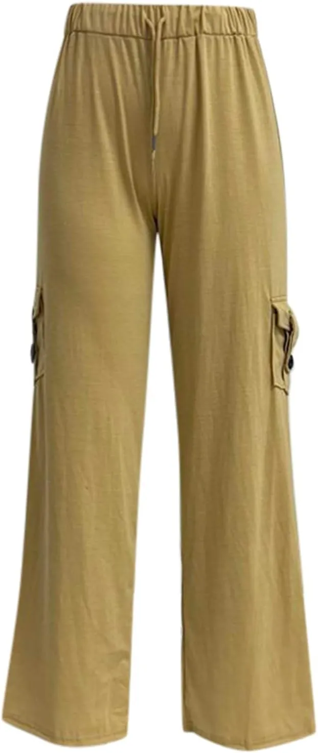Womens Wide Leg Yoga Pants Cargo Trouser Fashion Pants Plus Size Flare Leggings Bootcut Yoga Pants with Pockets